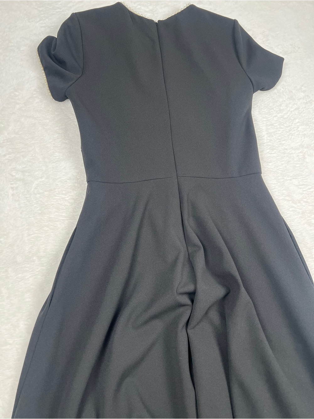 Gal Meets Glam Victoria Pearly Black Pearl Trim Midi Dress Size 4 NWOT - Picture 5 of 10